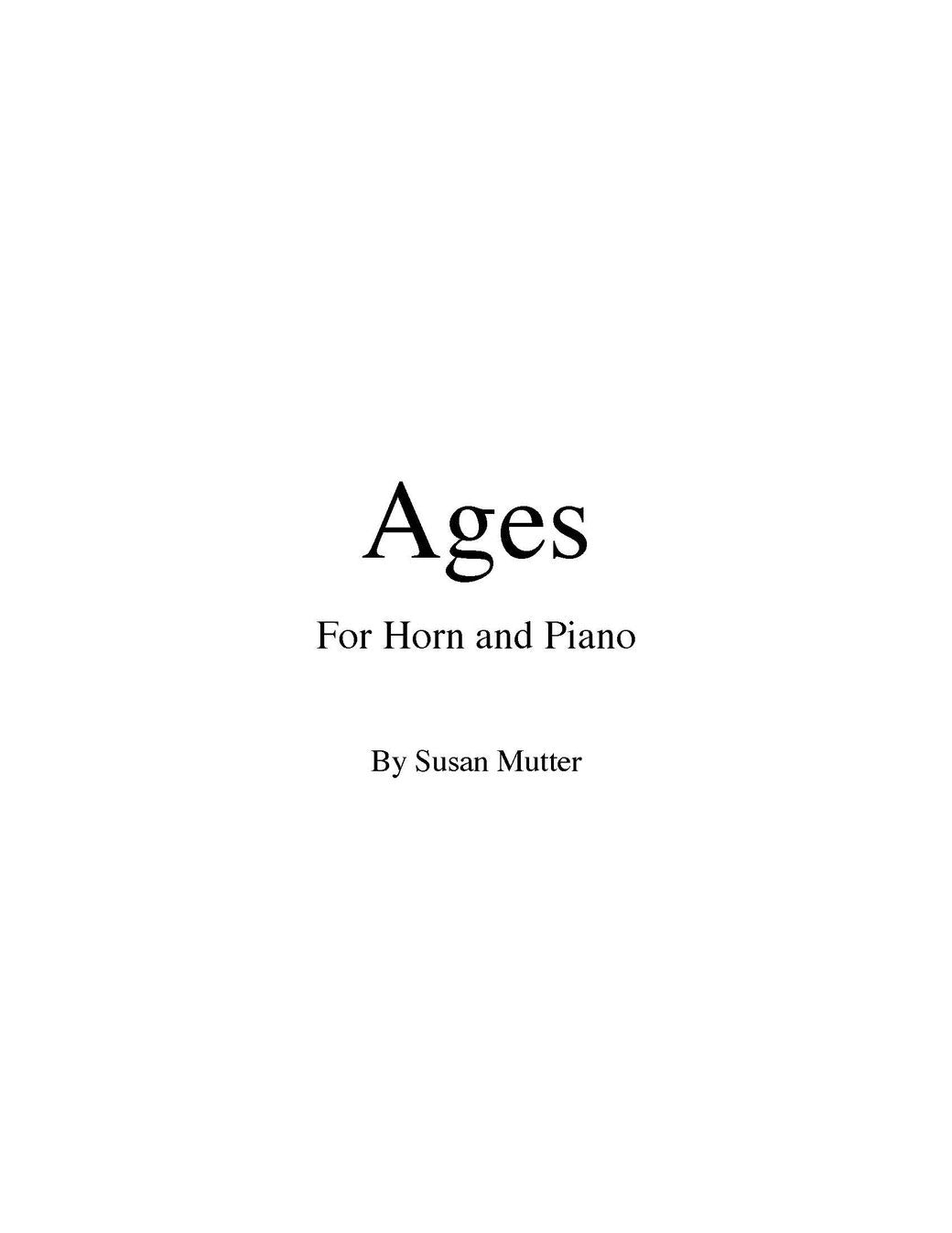 Susan Mutter: Ages for French Horn or Trombone and Piano