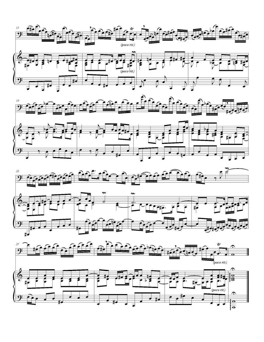J.S. Bach arr. Gilliland: Sonata in E-minor for Trombone and Piano (org. for flute)