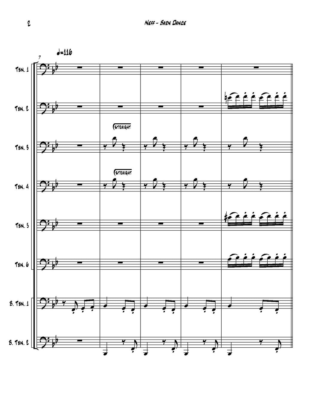 Matthew Neff: Barn Dance for Trombone Octet