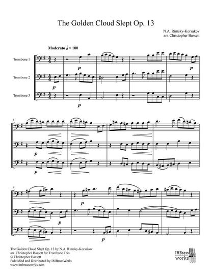 Rimsky-Korsakov arr. Bassett: The Golden Cloud Slept Op. 13 for Trombone Trio