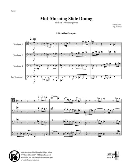 Tiffany Johns: Mid-Morning Slide Dining for Trombone Quartet