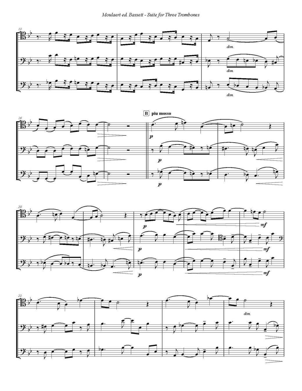 Raymond Moulaert ed. Bassett: Suite for Three Trombones ($25)