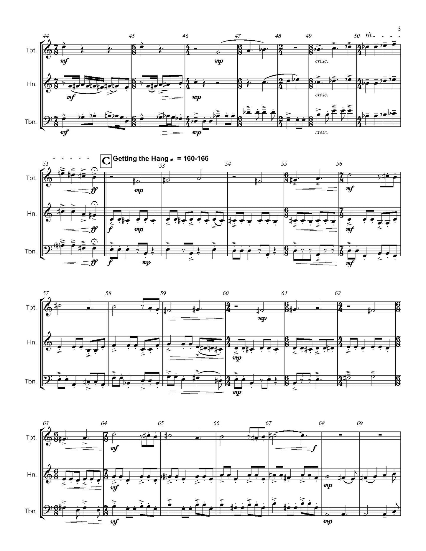 Chris Evan Hass: Black Diamond for Brass Trio