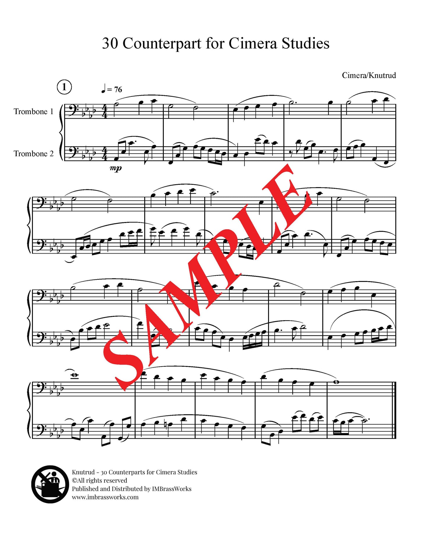 Alex Knutrud: 30 Counterparts for Cimera Studies (Trombone)