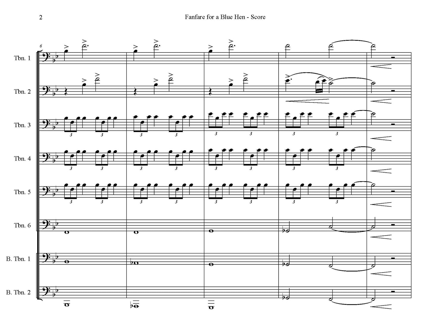 Matthew Neff: Fanfare for a Blue Hen for Trombone Octet