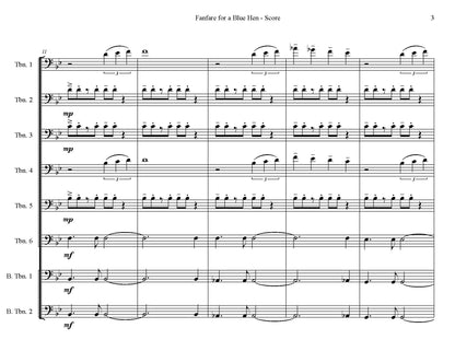 Matthew Neff: Fanfare for a Blue Hen for Trombone Octet