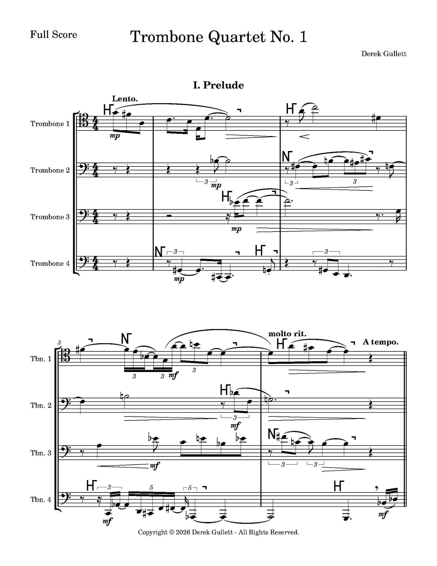 Gullett: Trombone Quartet no. 1