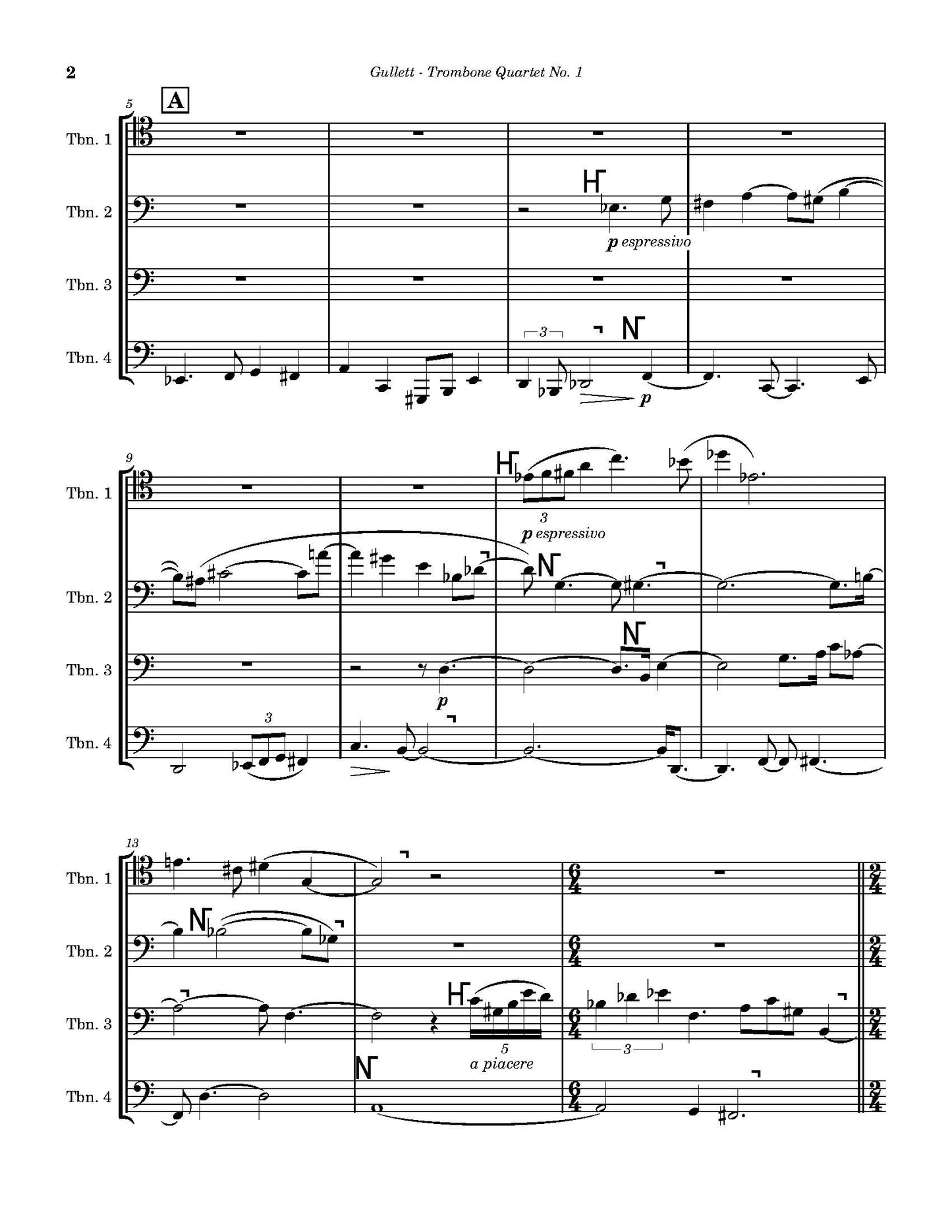 Gullett: Trombone Quartet no. 1