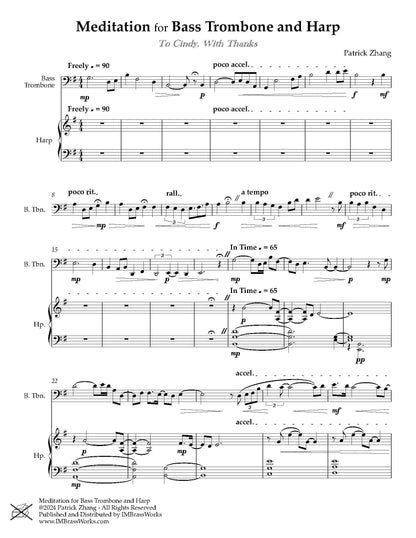 Pengqiu Zhang: Meditation for Bass Trombone and Harp