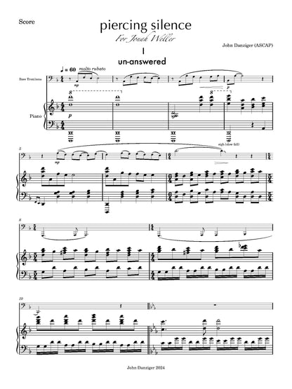 Danziger: Piercing Silence for Bass Trombone and Piano (PDF)