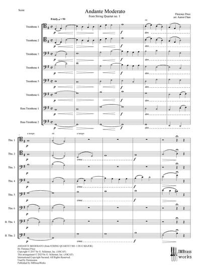 Florence Price arr. Chan: Andante Moderato for Trombone Choir