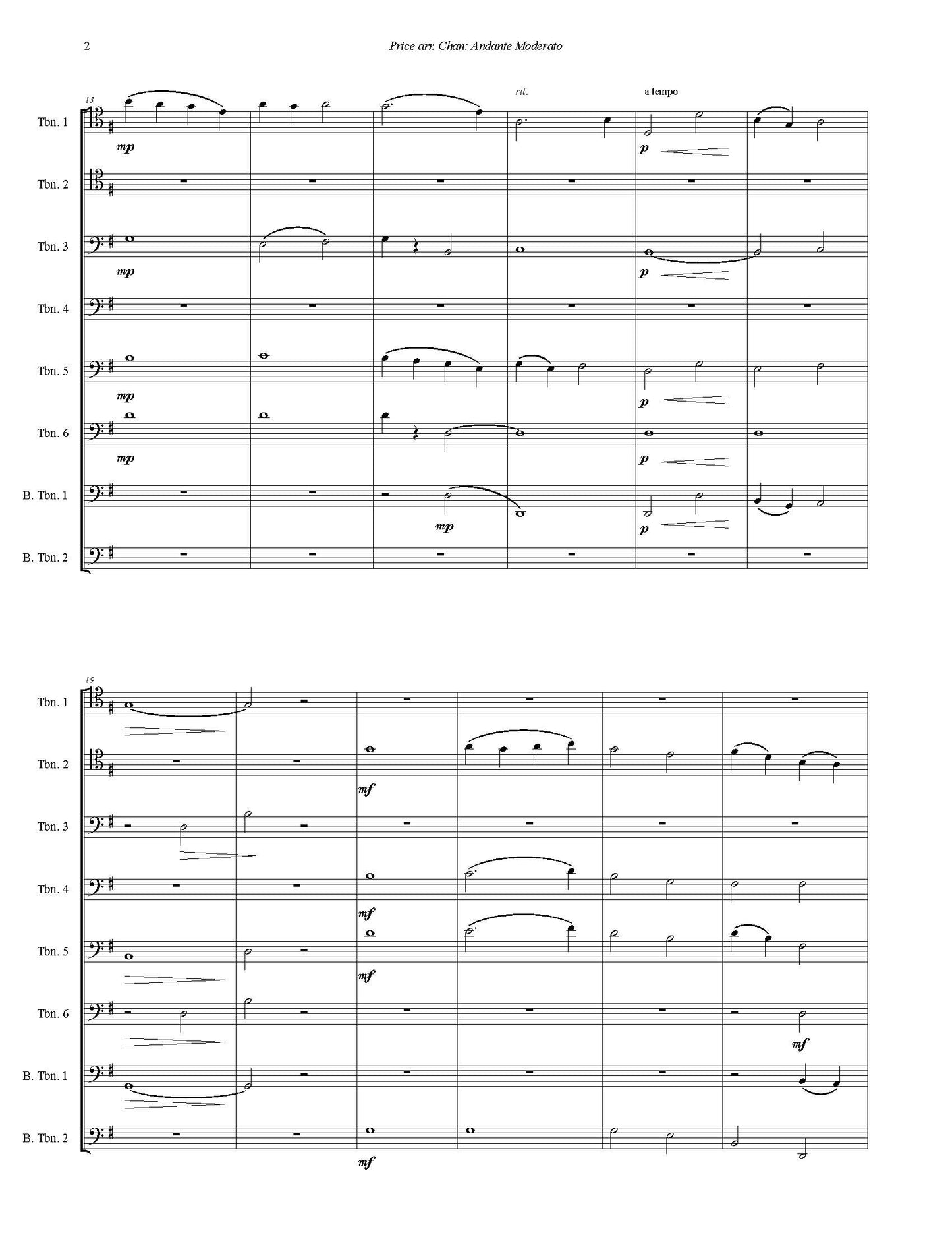 Florence Price arr. Chan: Andante Moderato for Trombone Choir