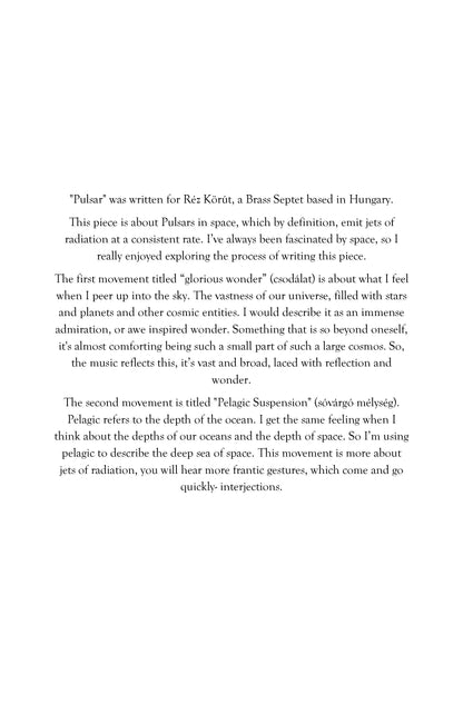Danziger: Pulsar for Brass Septet (PDF)