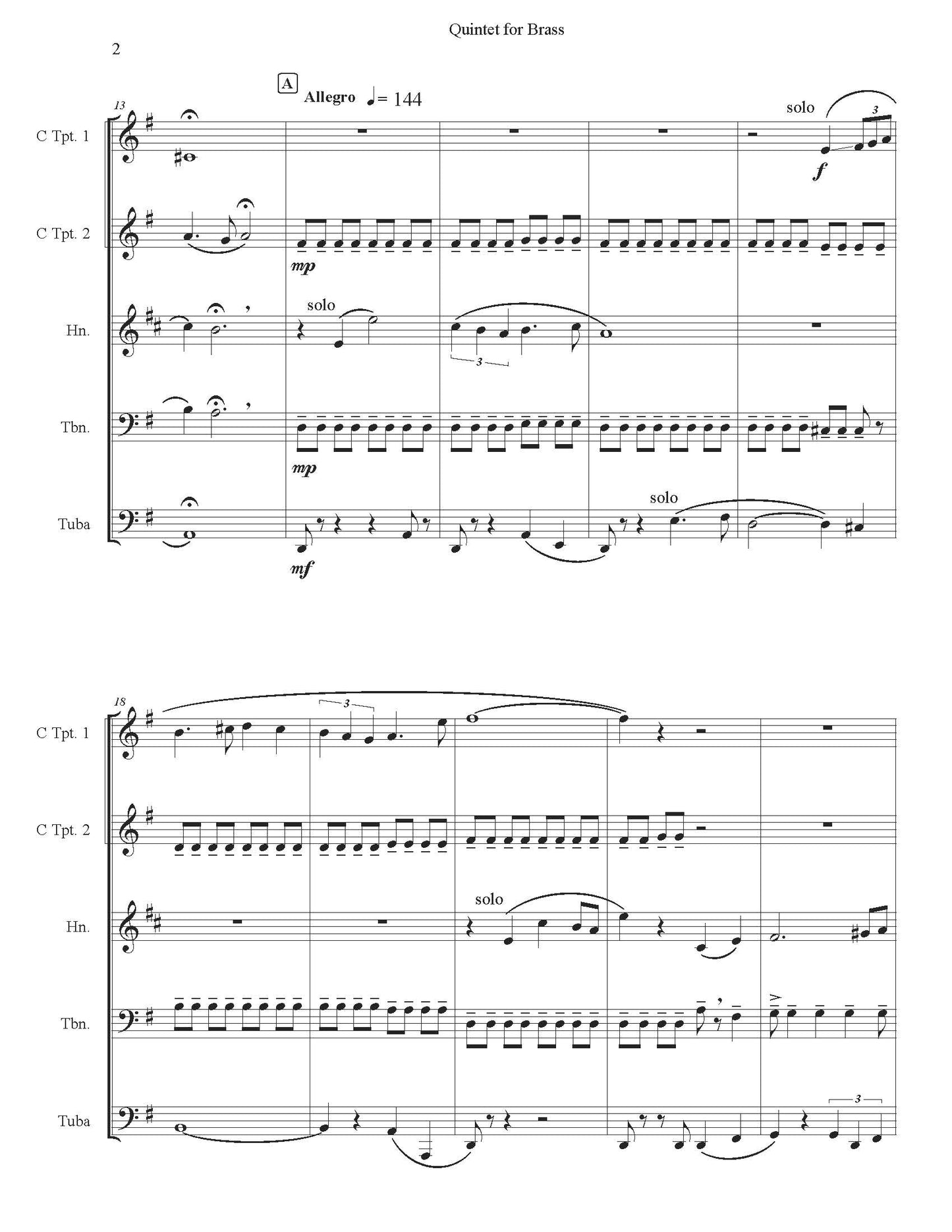 Knutrud: Quintet for Brass
