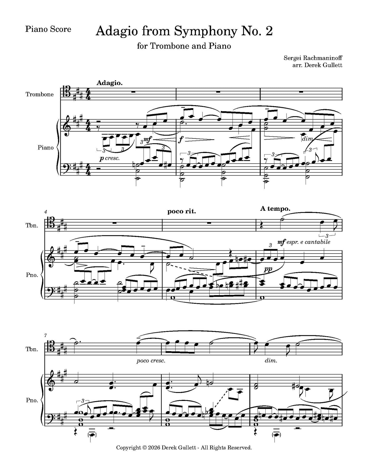 Rachmaninoff arr. Gullett: Adagio from Symphony no. 2 for Trombone and Piano