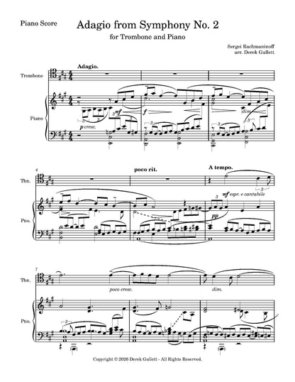 Rachmaninoff arr. Gullett: Adagio from Symphony no. 2 for Trombone and Piano