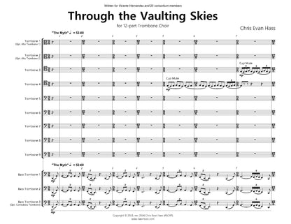 Chris Evan Hass: Through the Vaulting Skies for Mass Trombone Choir (PDF)