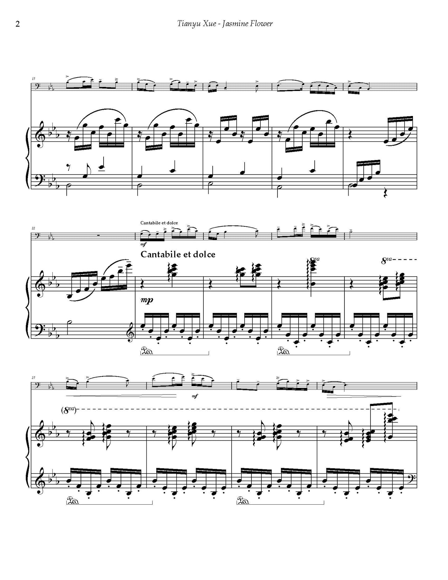 Xue: From South to North, Two Chinese Folk Songs for Trombone and Piano