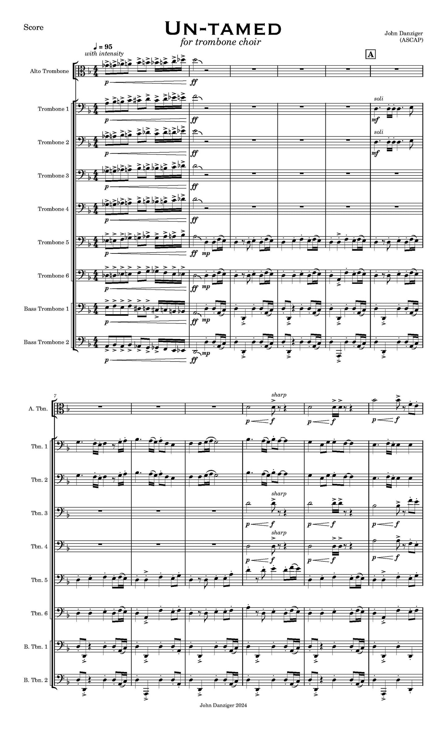 Danziger: Un-tamed for Trombone Choir (PDF)