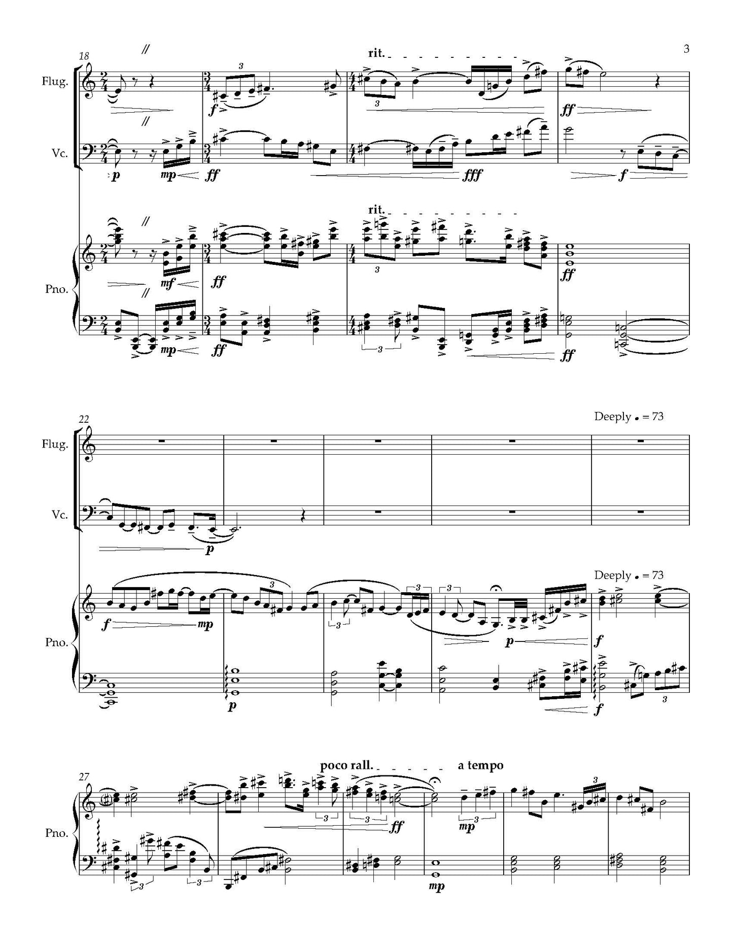 Patrcik Zhang: Years for Trumpet, Trombone, and Piano (opt. Flg, Vc, Pno.)