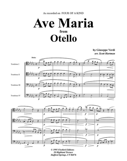 Verdi arr. Hartman: Ave Maria from Othello for Trombone Quartet