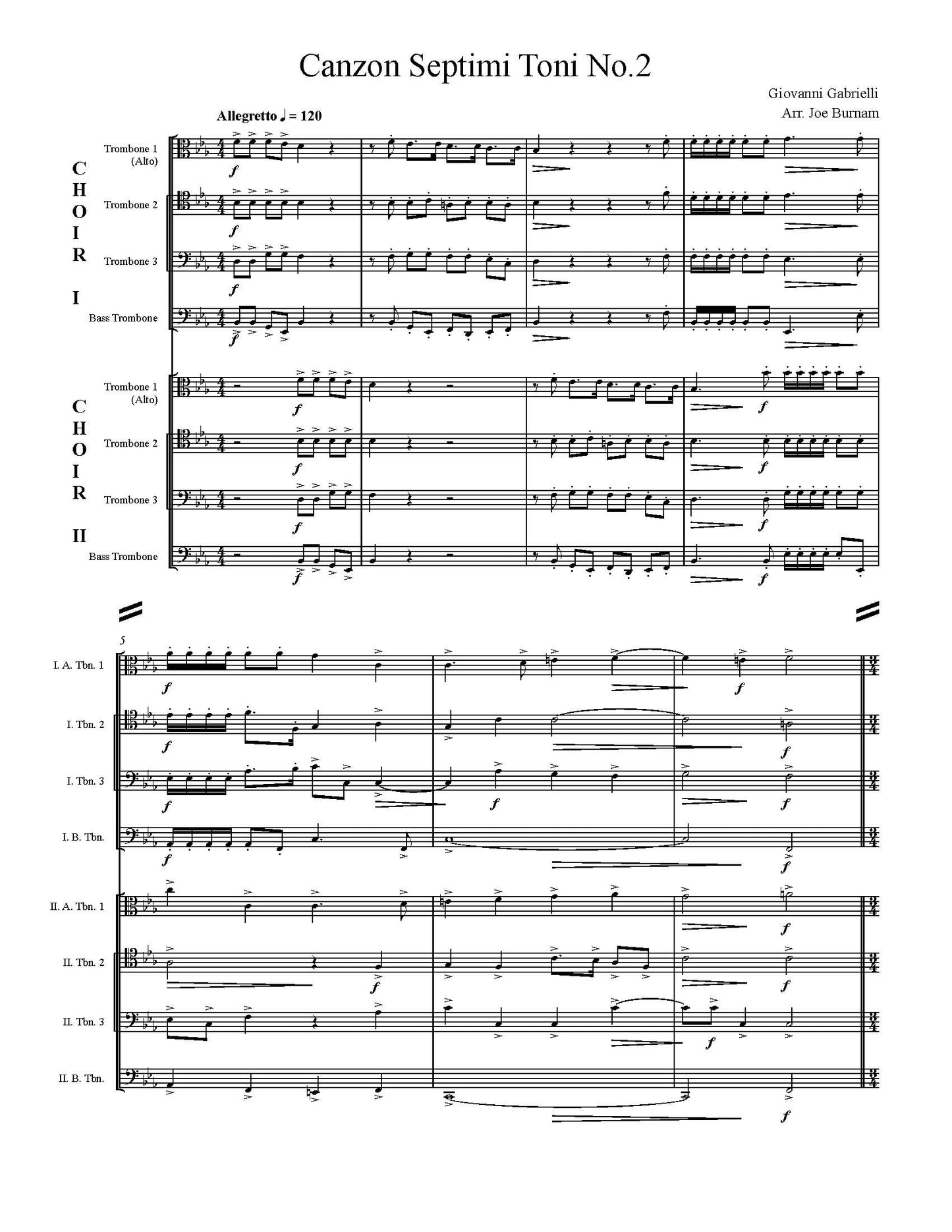 Gabrieli arr. Burnam: Canzon Septimi Toni No.2 for Double Trombone Quartet