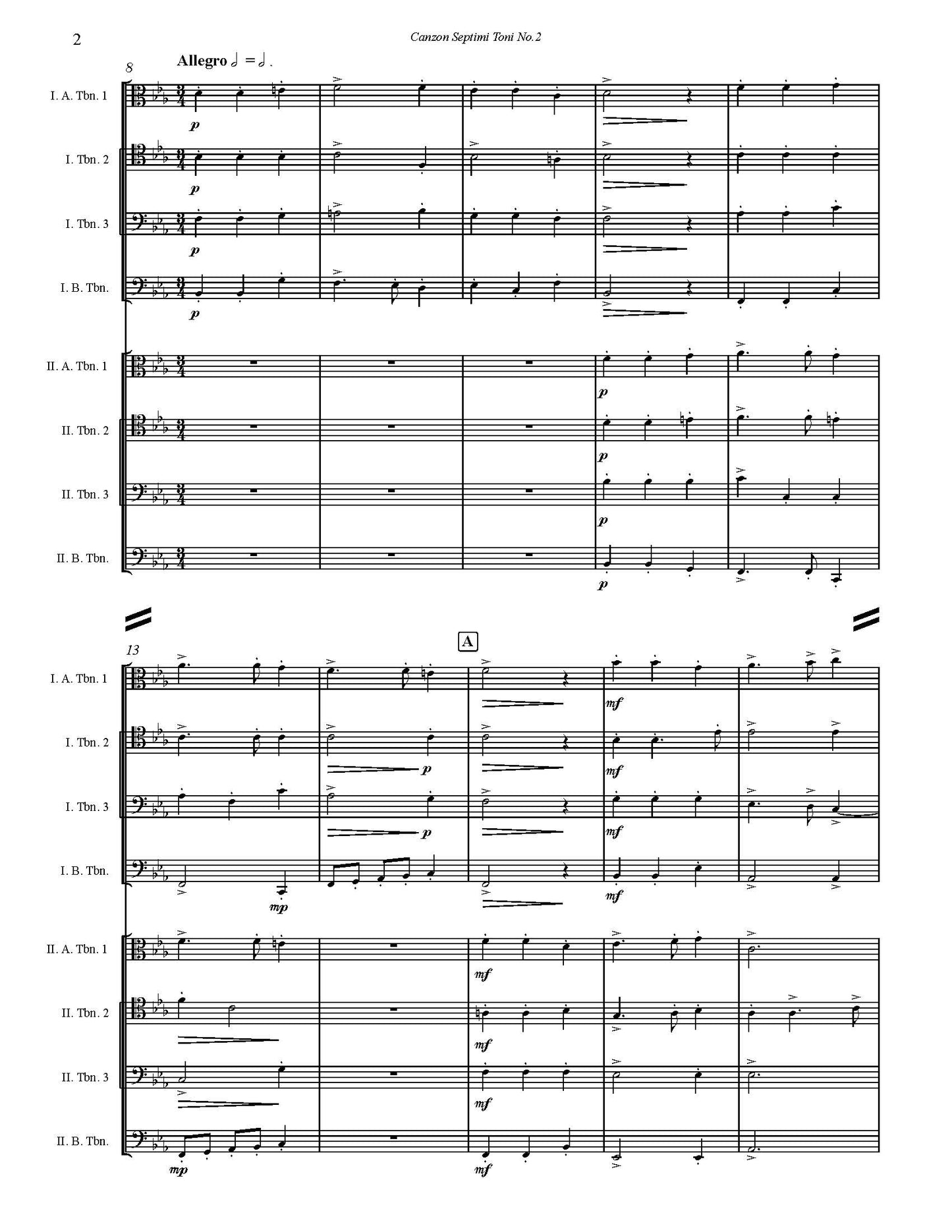 Gabrieli arr. Burnam: Canzon Septimi Toni No.2 for Double Trombone Quartet