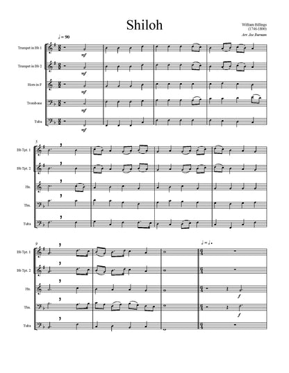 Billings arr. Burnam: Shiloh for Brass Quintet