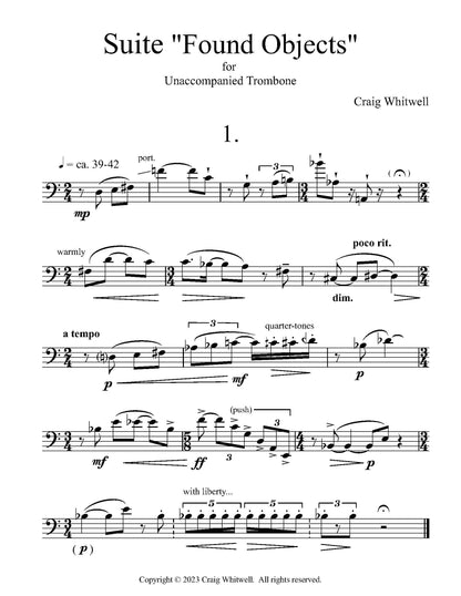 Whitwell, Craig: Found Objects for Unaccompanied Trombone