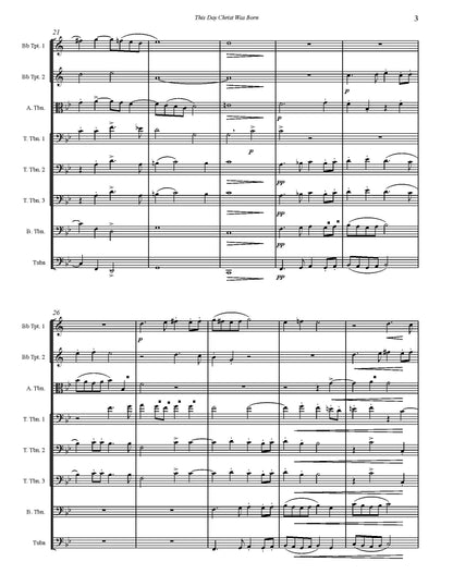 Traditional arr. Burnam: This Day Christ was Born for  Brass Ensemble (0.2.5.1.)