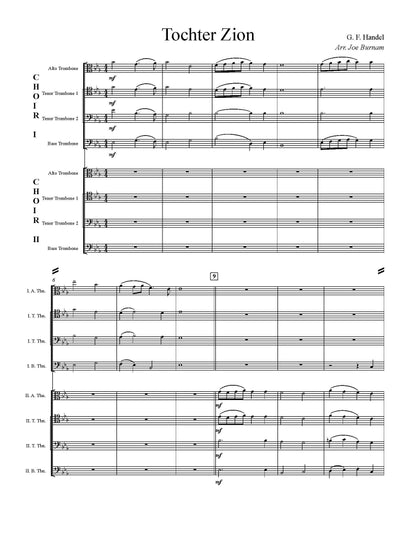 G. F. Handel arr. Burnam: Tochter Zion for Double Trombone Qurtet