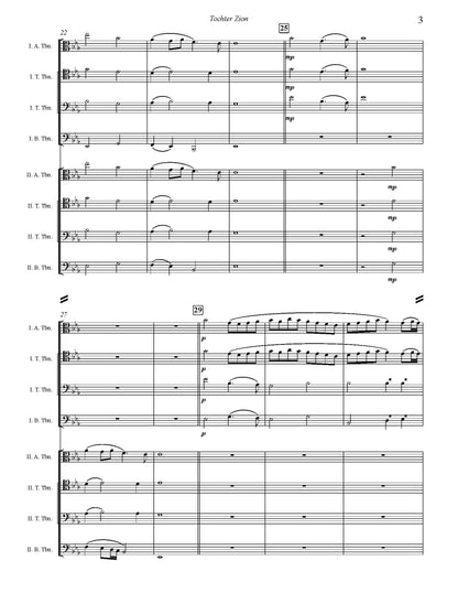 G. F. Handel arr. Burnam: Tochter Zion for Double Trombone Qurtet