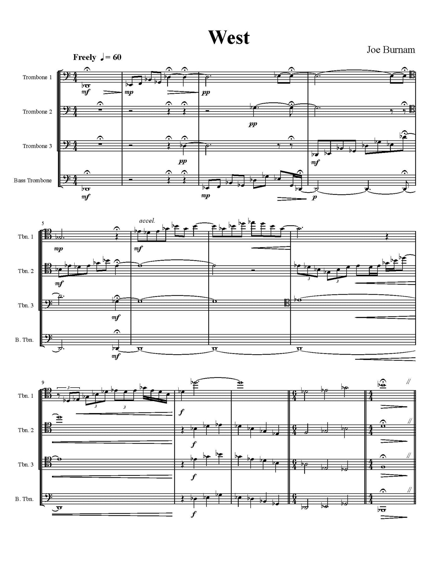 Joe Burnam: West for Trombone Quartet