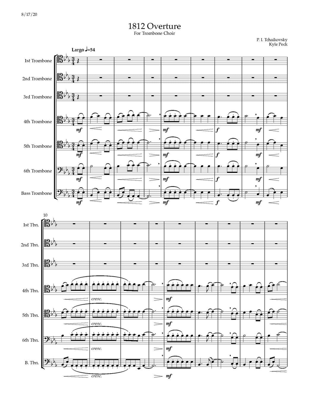 Tchaikovsky arr. Price: 1812 Overture for Trombone Choir