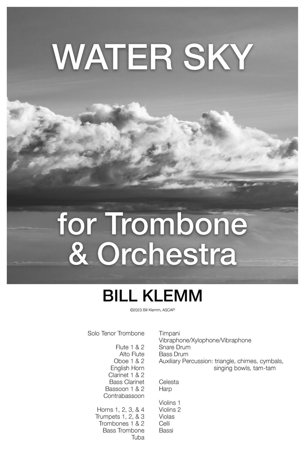 Bill Klemm: Water Sky for Trombone and Orchestra